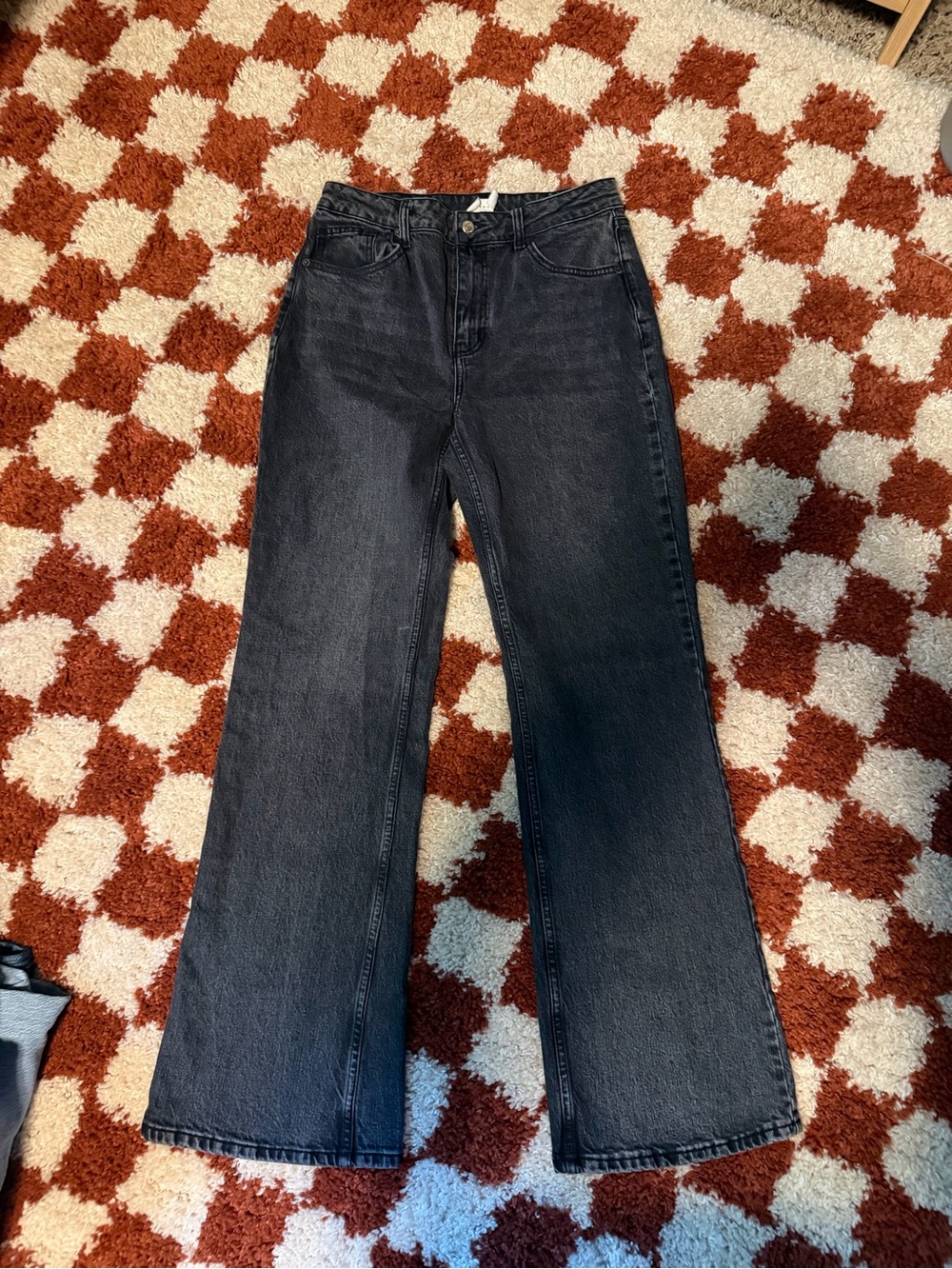 Topshop Black Wide-Leg High-Rise Jeans